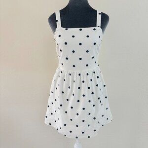 Everly - Polka Dot Mini Sundress - White/Black - Size S